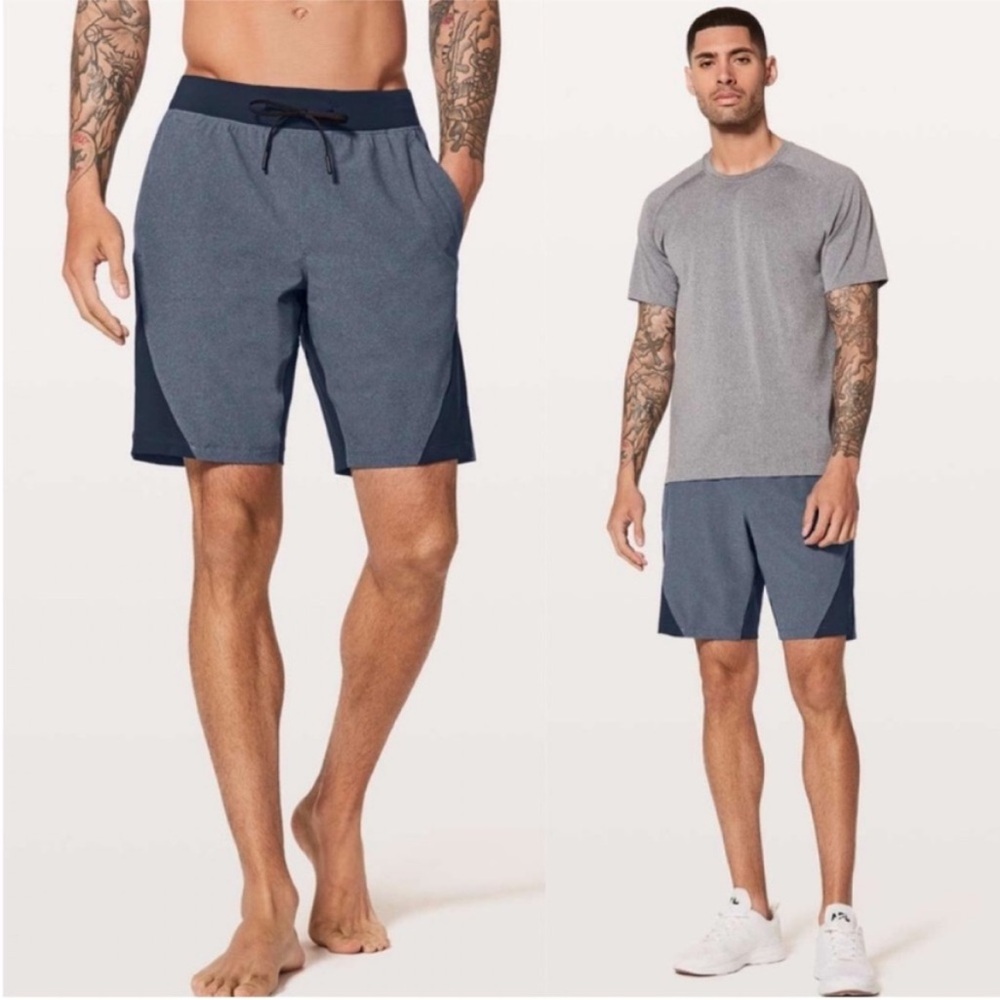 NEW LULULEMON Namaste At The Beach Short II 9" Heathered Deep Navy Size Large